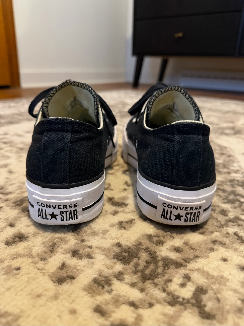 CONVERSE All Star Low-Top Canvas Platform Sneakers (Women’s 7) Black - Picture 6 of 7